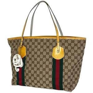 GUCCI Cream Canvas Tote Bag